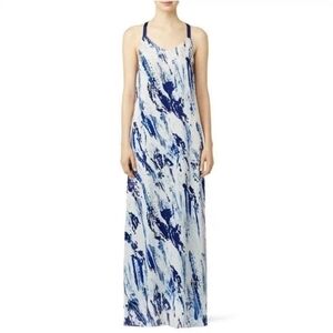 Waverly Grey Etta Maxi Dress 0 Blue Abstract Paint